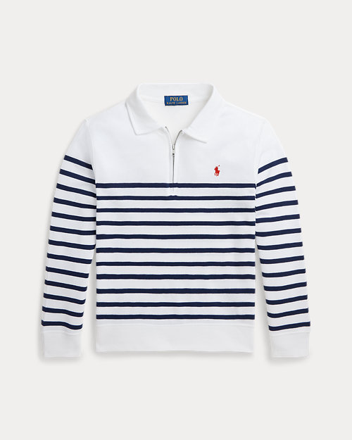Striped Spa Terry Quarter-Zip Sweatshirt