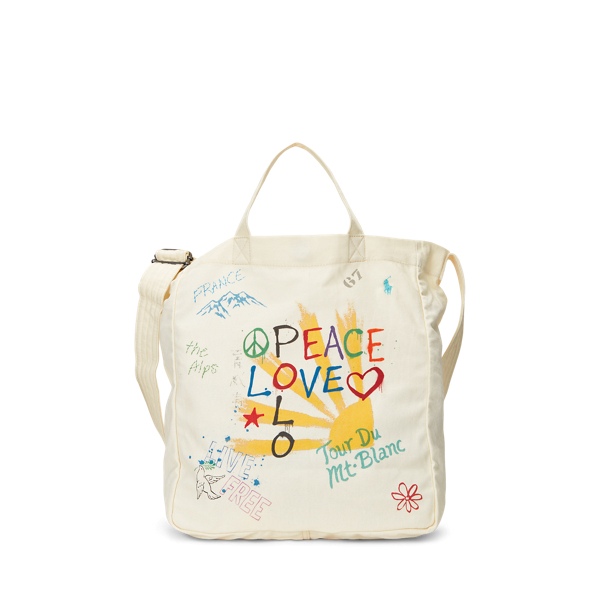 Peace Love Polo Canvas Shopper Tote