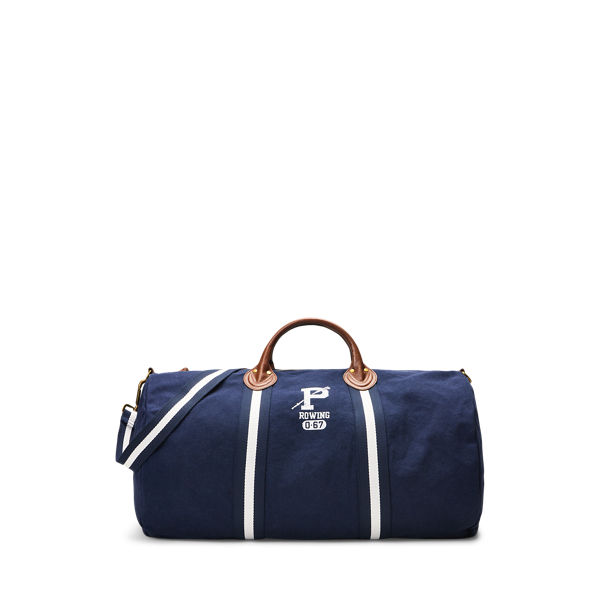 Leather-Trim Canvas Duffel