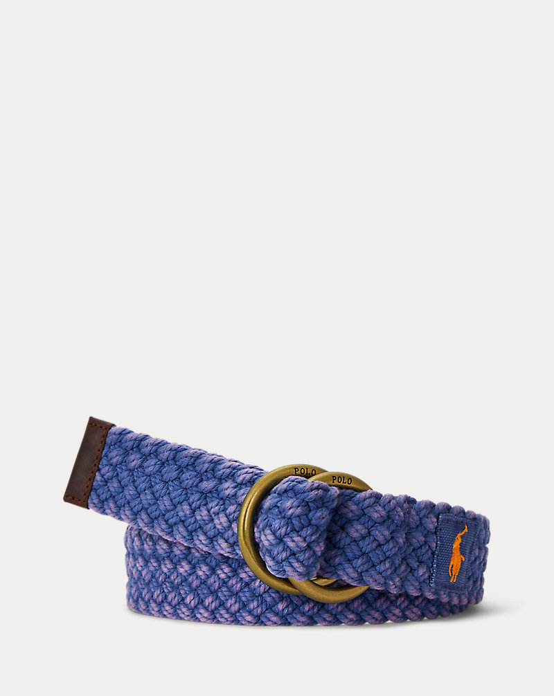Leather-Trim Braided Belt Polo Ralph Lauren 1