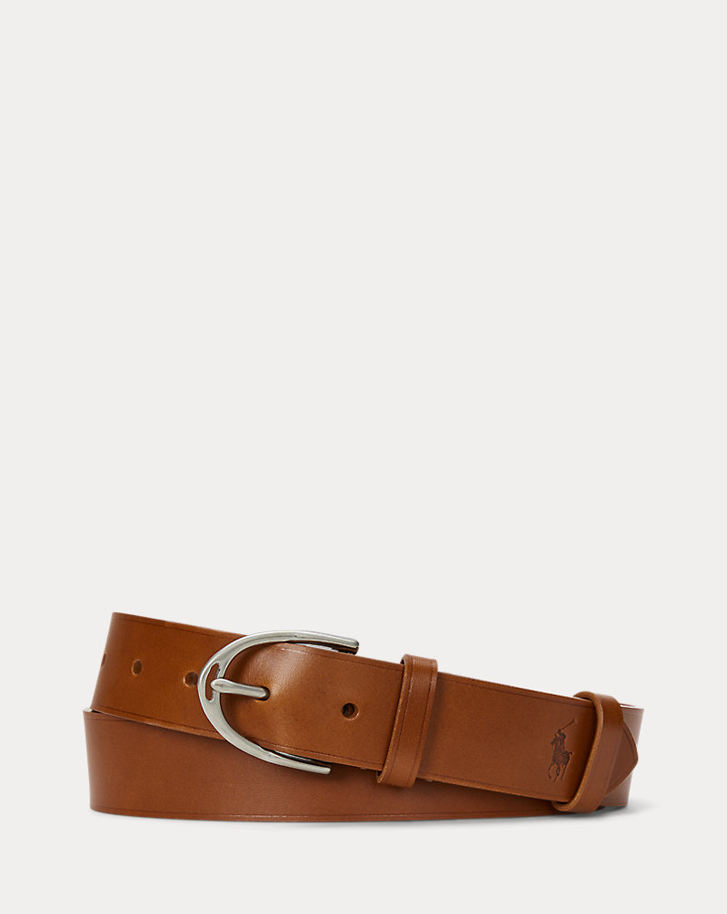 Horseshoe-Buckle Leather Belt Polo Ralph Lauren 1
