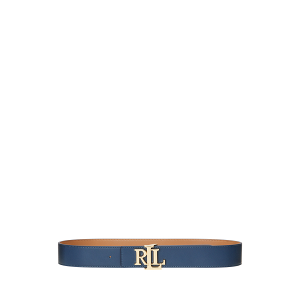Logo Reversible Leather Wide Belt