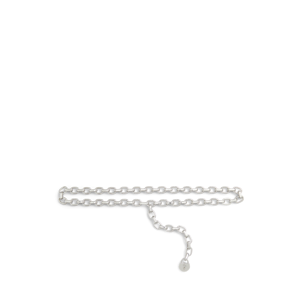 Silver-Tone Padlock-Charm Chain Belt