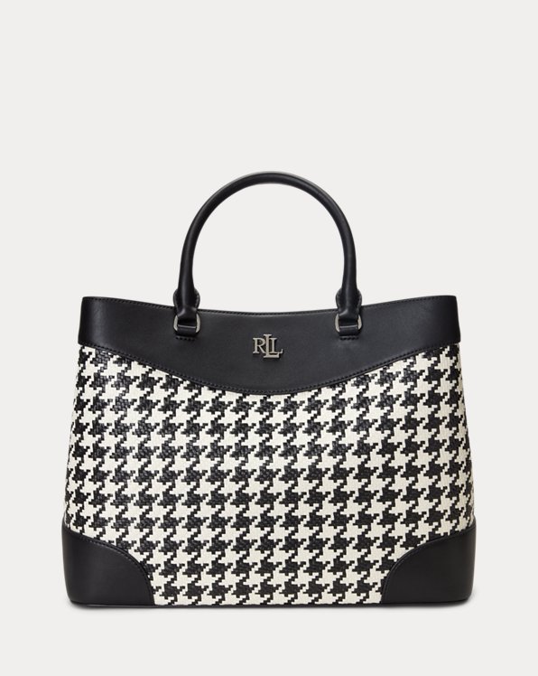 Houndstooth Woven Large Marcy Satchel