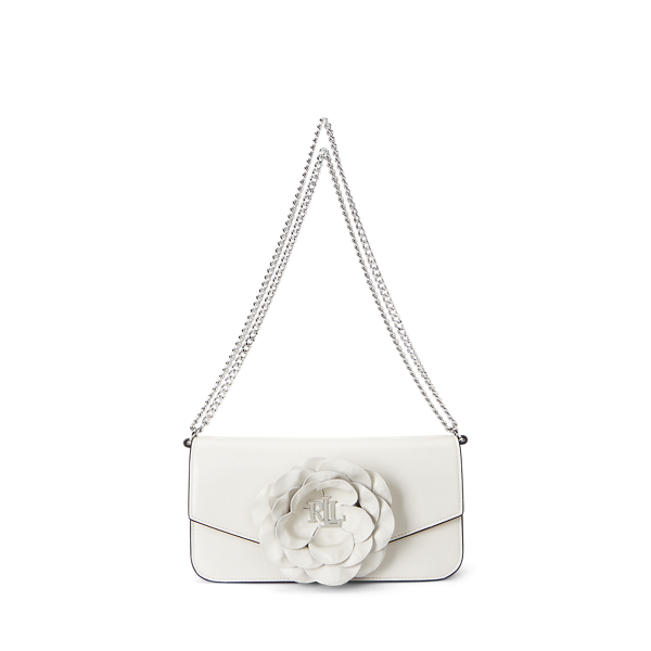 Floral-Trim Leather Medium Sawyer Bag