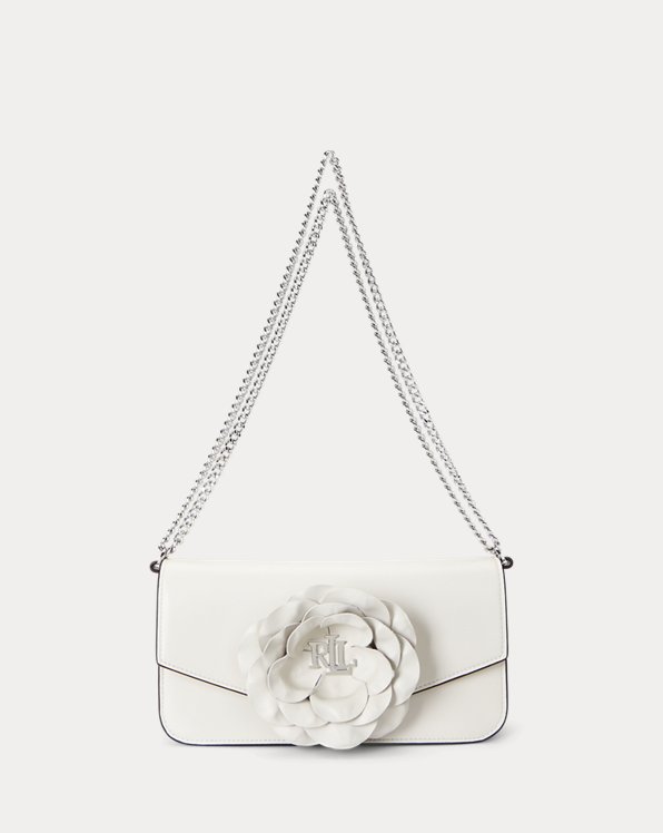 Floral-Trim Leather Medium Sawyer Bag