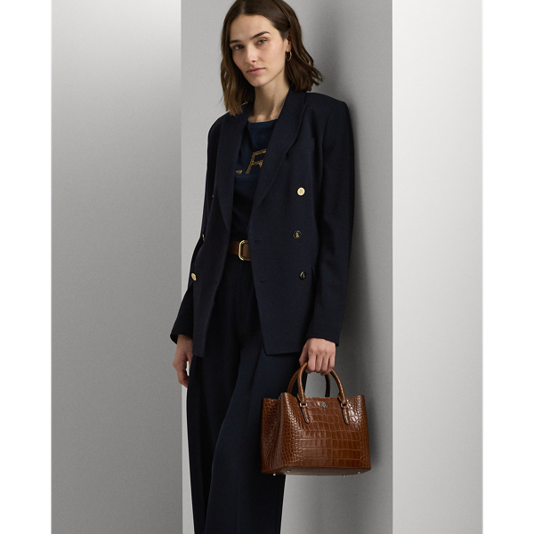 Embossed Leather Small Marcy Satchel for Women | Ralph Lauren® UK