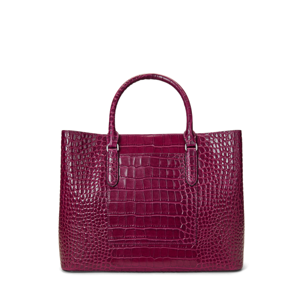Embossed Leather Large Marcy Satchel 