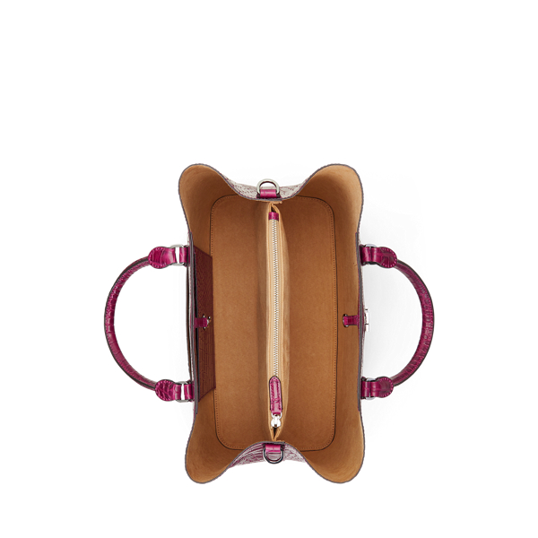 Embossed Leather Large Marcy Satchel