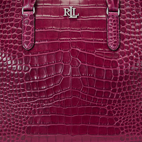 Embossed Leather Large Marcy Satchel