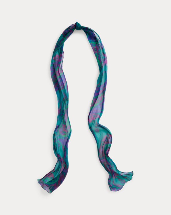 Gekreukte chiffon sjaal met paisleyprint