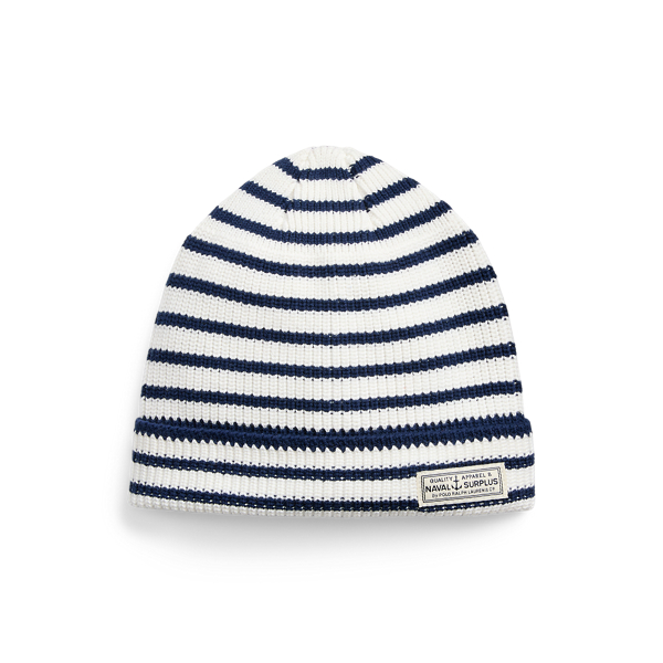 Striped Rib-Knit Cotton Watch Cap