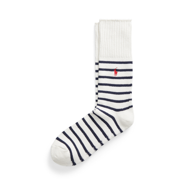 Striped Cotton-Blend Crew Socks