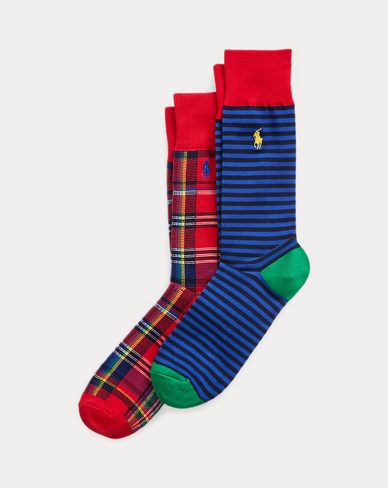 Striped and Plaid Trouser Sock 2-Pack Polo Ralph Lauren 1