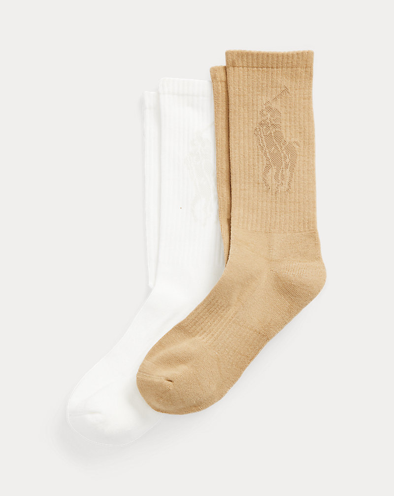 Tonal Logo Cotton-Blend Crew Sock 2-Pack Polo Ralph Lauren 1