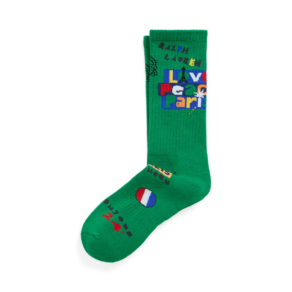 Love Peace Paris Crew Socks