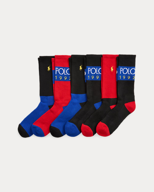 Polo 1992 Color-Blocked Crew Sock 6-Pack