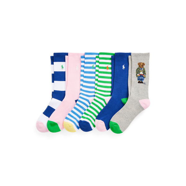 Polo Bear Striped Crew Sock 6-Pack