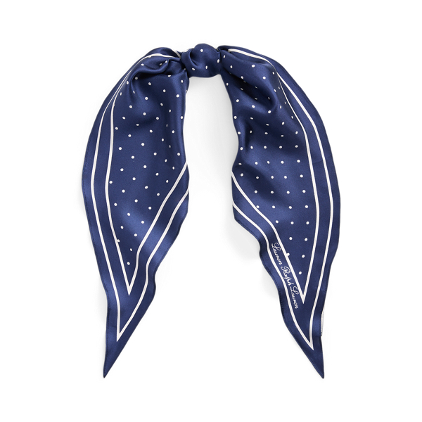 Polka-Dot Silk Twill Diamond Scarf