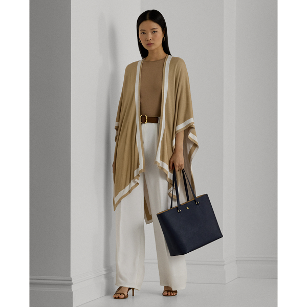Two-Tone Intarsia-Knit Ruana for Women | Ralph Lauren® UK