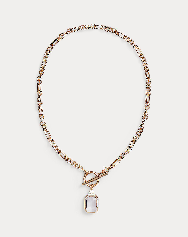 Gold-Tone Stone Pendant Necklace Lauren 1