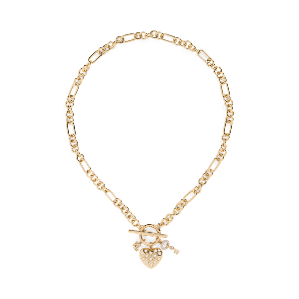 117 - 18krt geelgouden choker met diamanten harthanger ca0.15crt briljant Verkocht