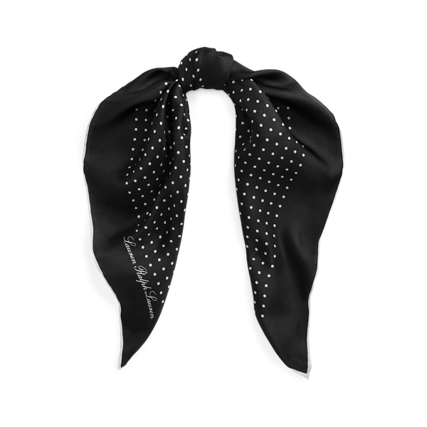 Carre a pois en serge de soie
