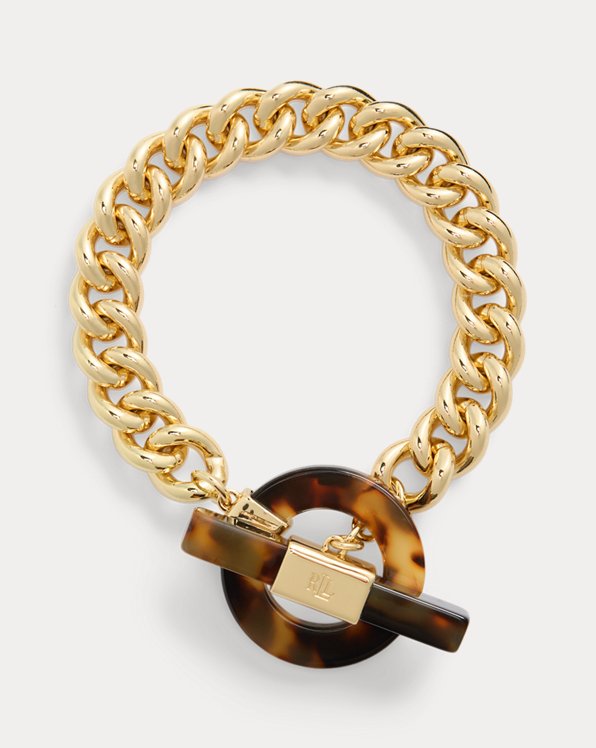 Gold-Tone &amp; Tortoiseshell Flex Bracelet