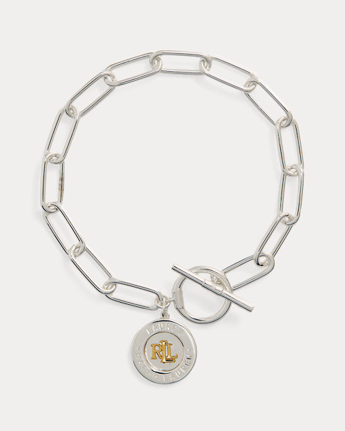 Sterling Silver Logo Charm Flex Bracelet
