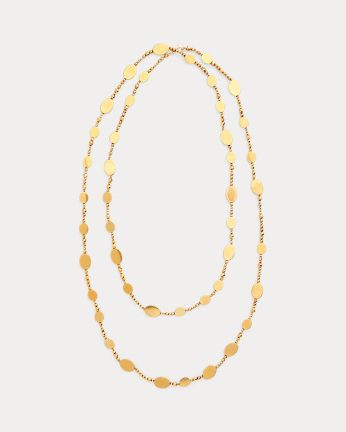 Long Beaded Hematite Necklace