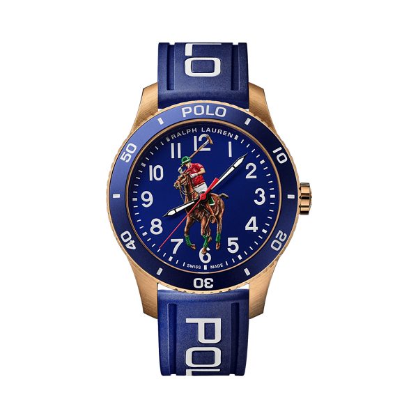 42 MM Polo Player Bronze Blue Dial