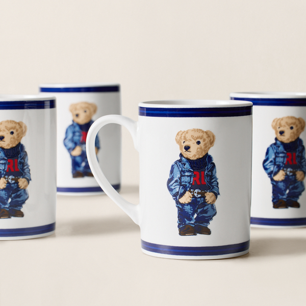 Denim Polo Bear Mug Gift Set