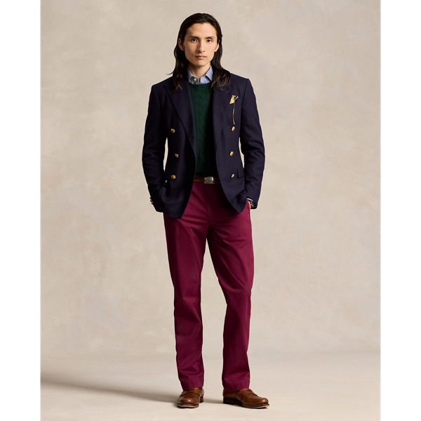 Straight fit gewassen chino met stretch voor Men | Ralph Lauren® NL