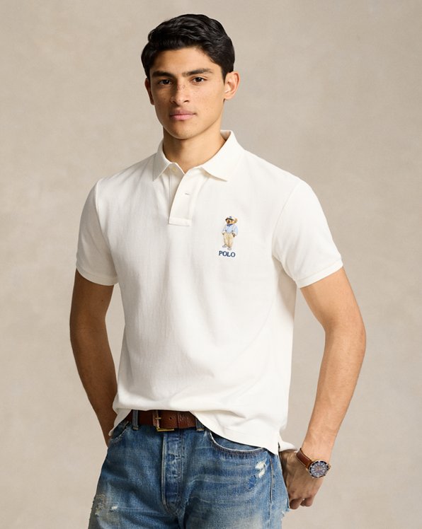Custom-Slim-Fit Poloshirt mit Polo Bear