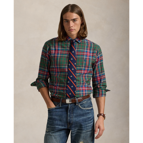 Custom Fit Plaid Twill Shirt