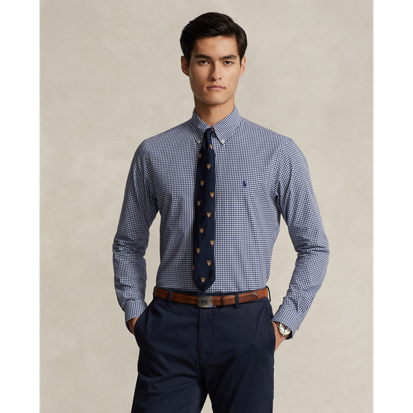 Camicia vichy in popeline Slim Fit