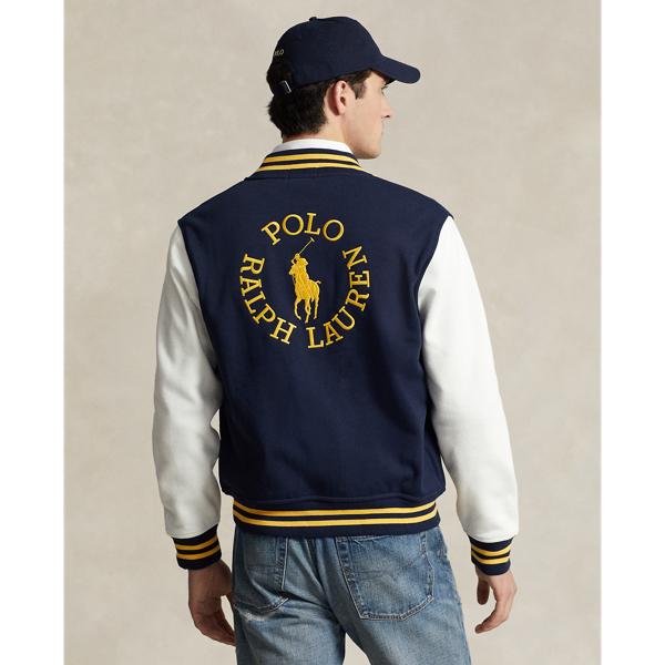 Logo Fleece Baseball Jacket for Men Ralph Lauren NO