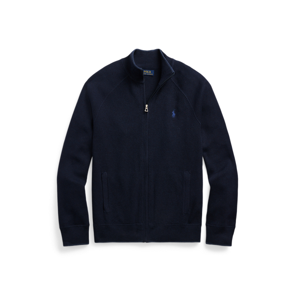 Cotton full zip sweater deals