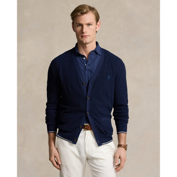 Textured Cotton-Linen V-Neck Cardigan Polo Ralph Lauren 1