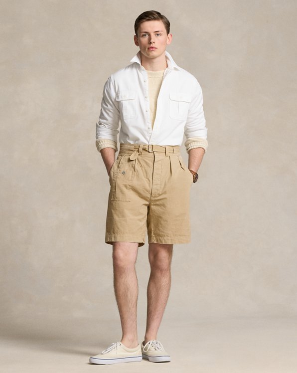 8-Inch Classic Fit Canvas Aviator Short