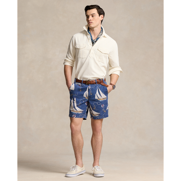 8-Inch Straight Fit Sailboat Twill Short