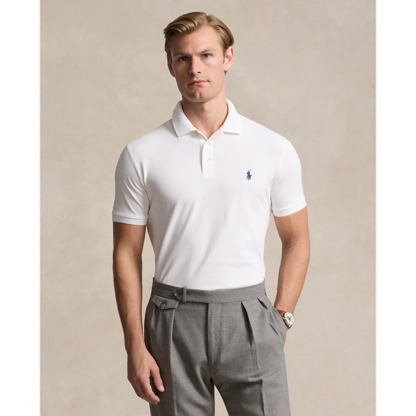 Custom Slim Fit Stretch Mesh Polo Shirt