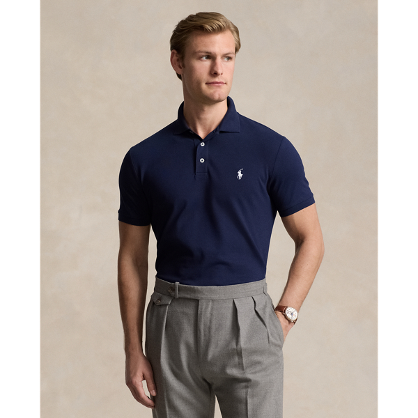 Custom Slim Fit Stretch Mesh Polo Shirt