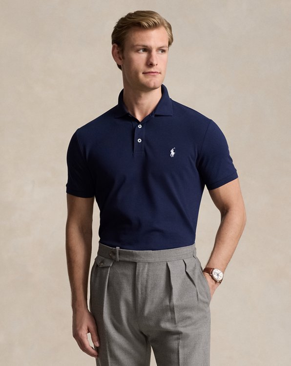 Custom Slim Fit Stretch Mesh Polo Shirt