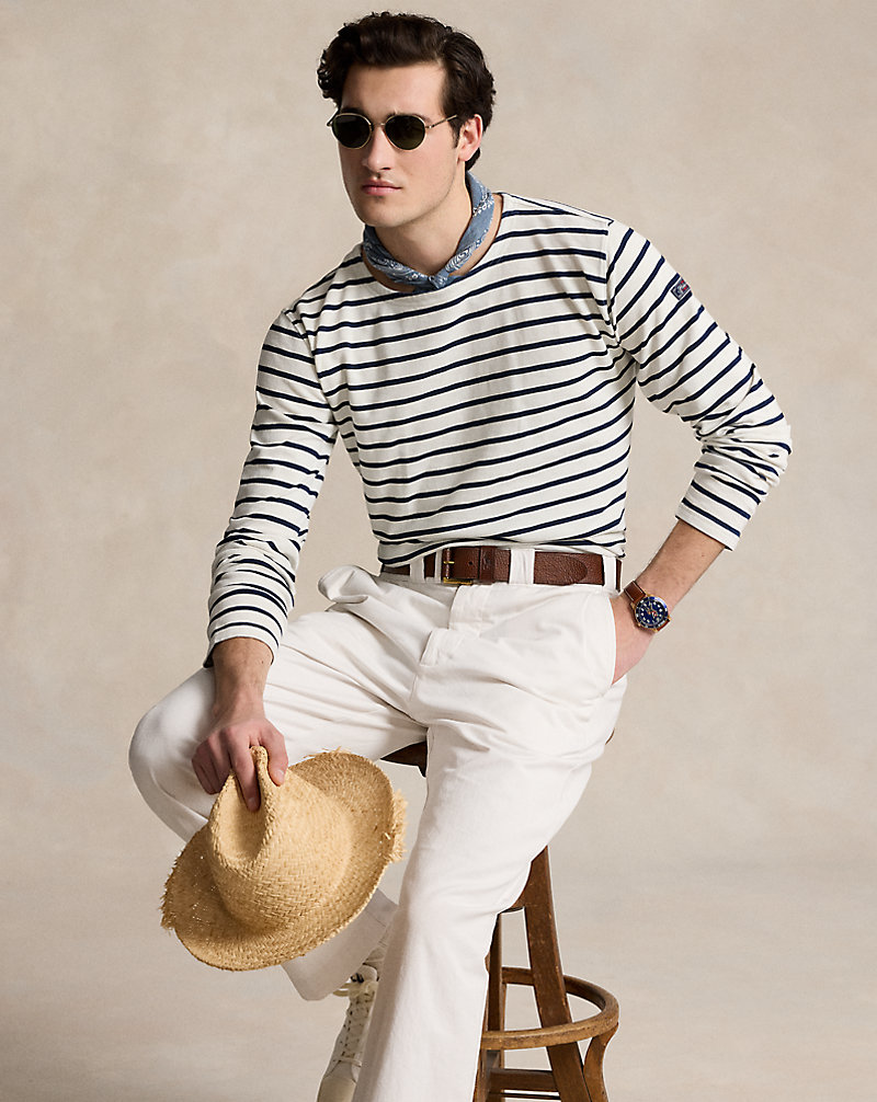 Classic Fit Striped Slub Jersey Shirt Polo Ralph Lauren 1