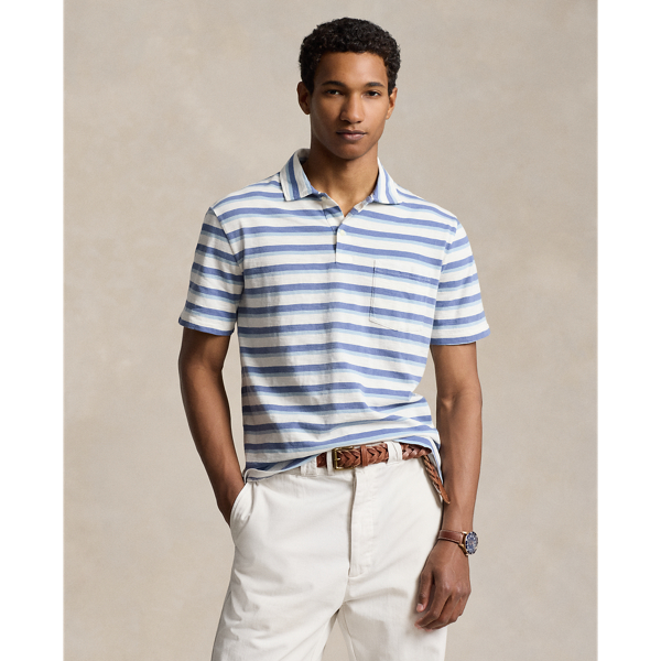 Standard Fit Striped Jersey Polo Shirt