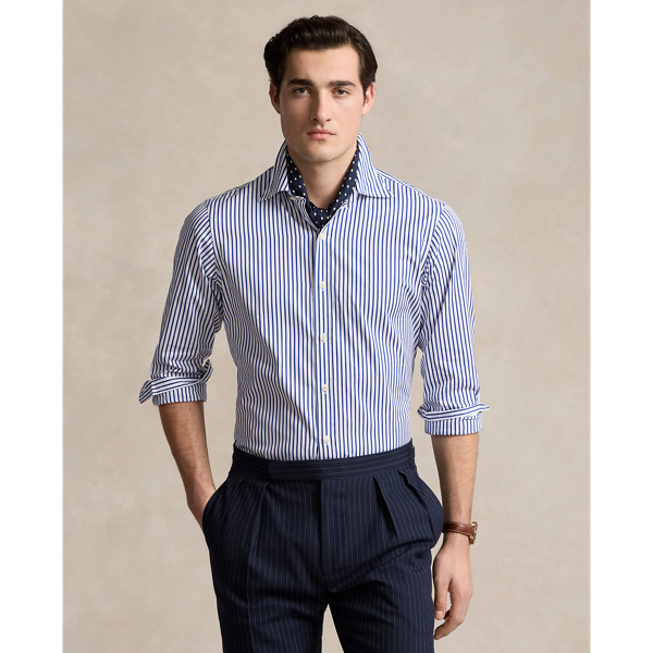 Classic fit gestreept poplin overhemd