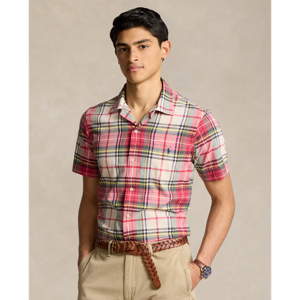 Classic fit madras shirt shop