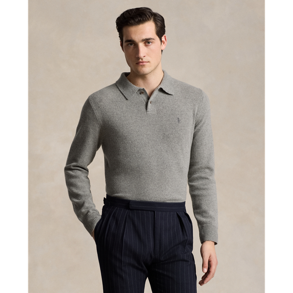 Cashmere polo sweater outlet