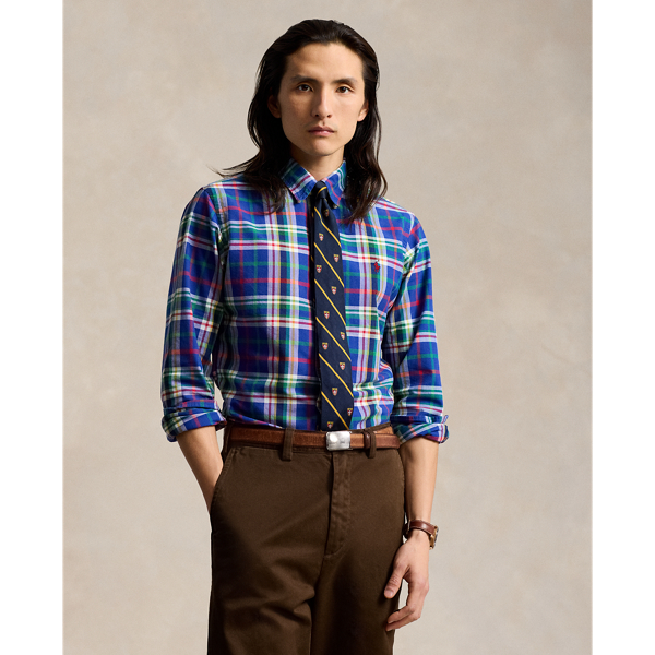 Mayoral Long Sleeve Plaid Oxford Shirt